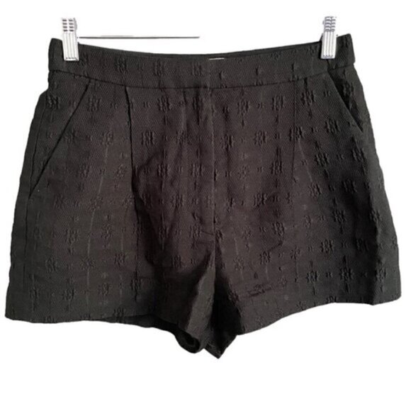Stella McCartney Black Textured Silk Blend Shorts - S/M, 38 - Picture 1 of 8